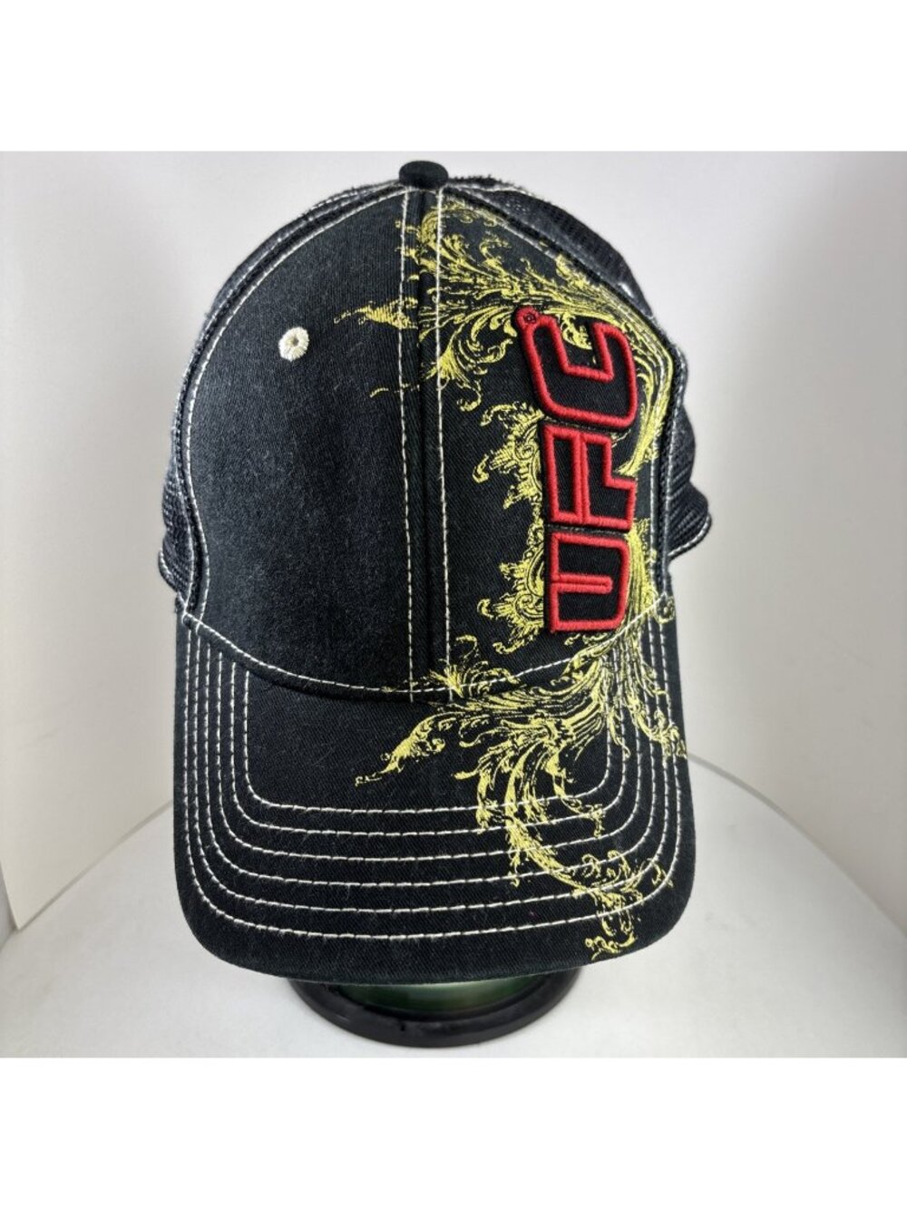 Vintage UFC Hat Cap Red Embroidered One Size Fits All A-Flex Ultimate Fighting